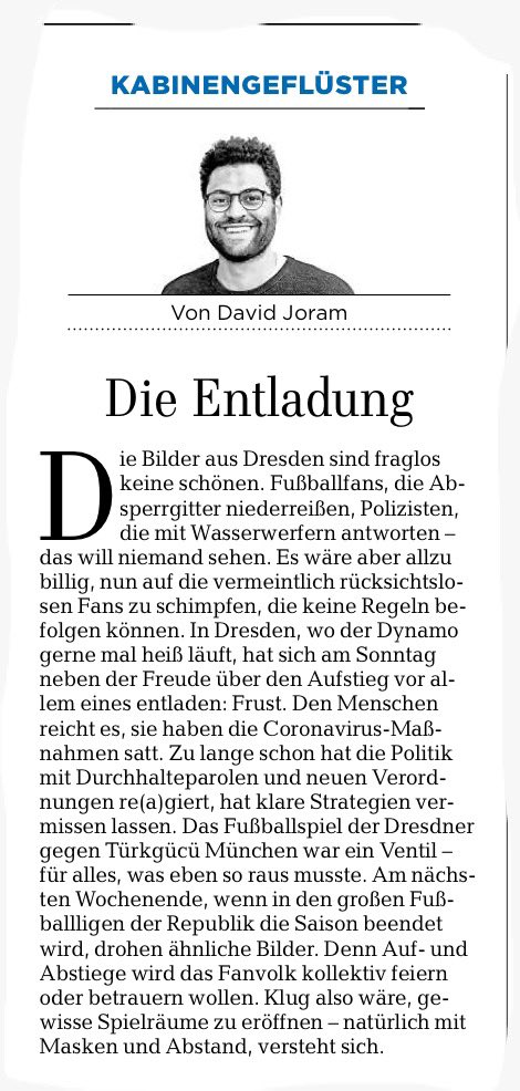 💬 Sachlicher Kommentar #sgdtgm 
🗞 Märkische Allgemeine 17.05.2021
 📝 von @davidkatongo5 
#sgd1953 #dynamo #dresden