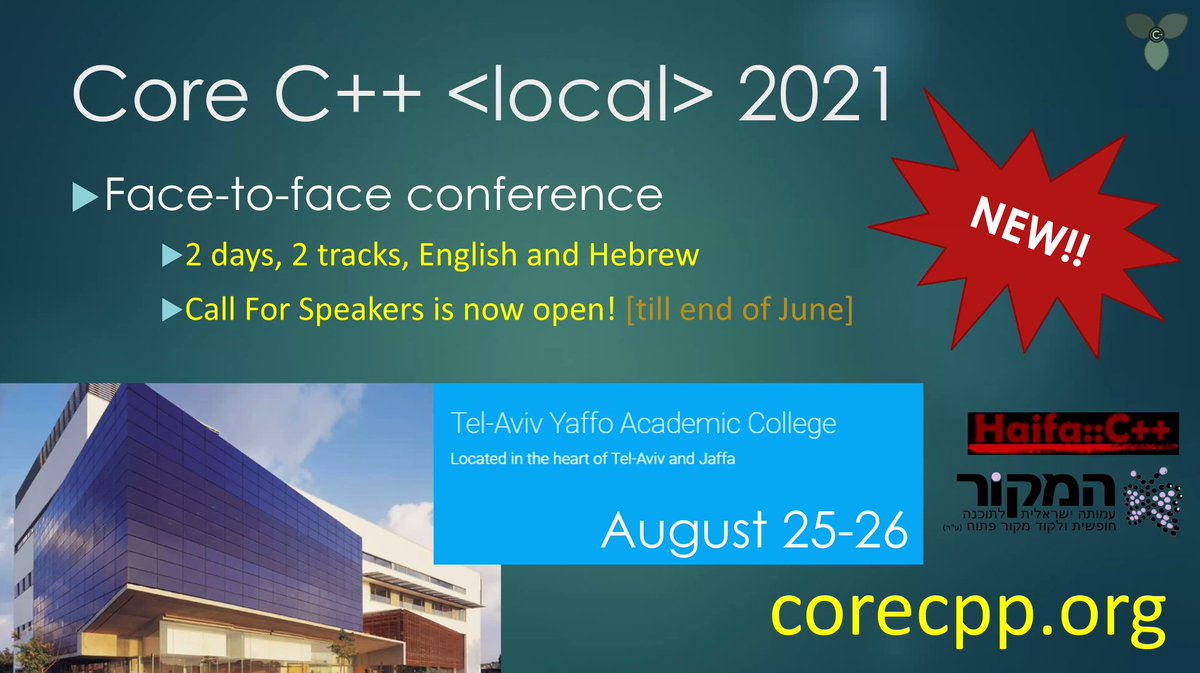 corecpp's tweet image. Announcing: Core C++ &amp;lt;local&amp;gt; 2021!
corecpp.org