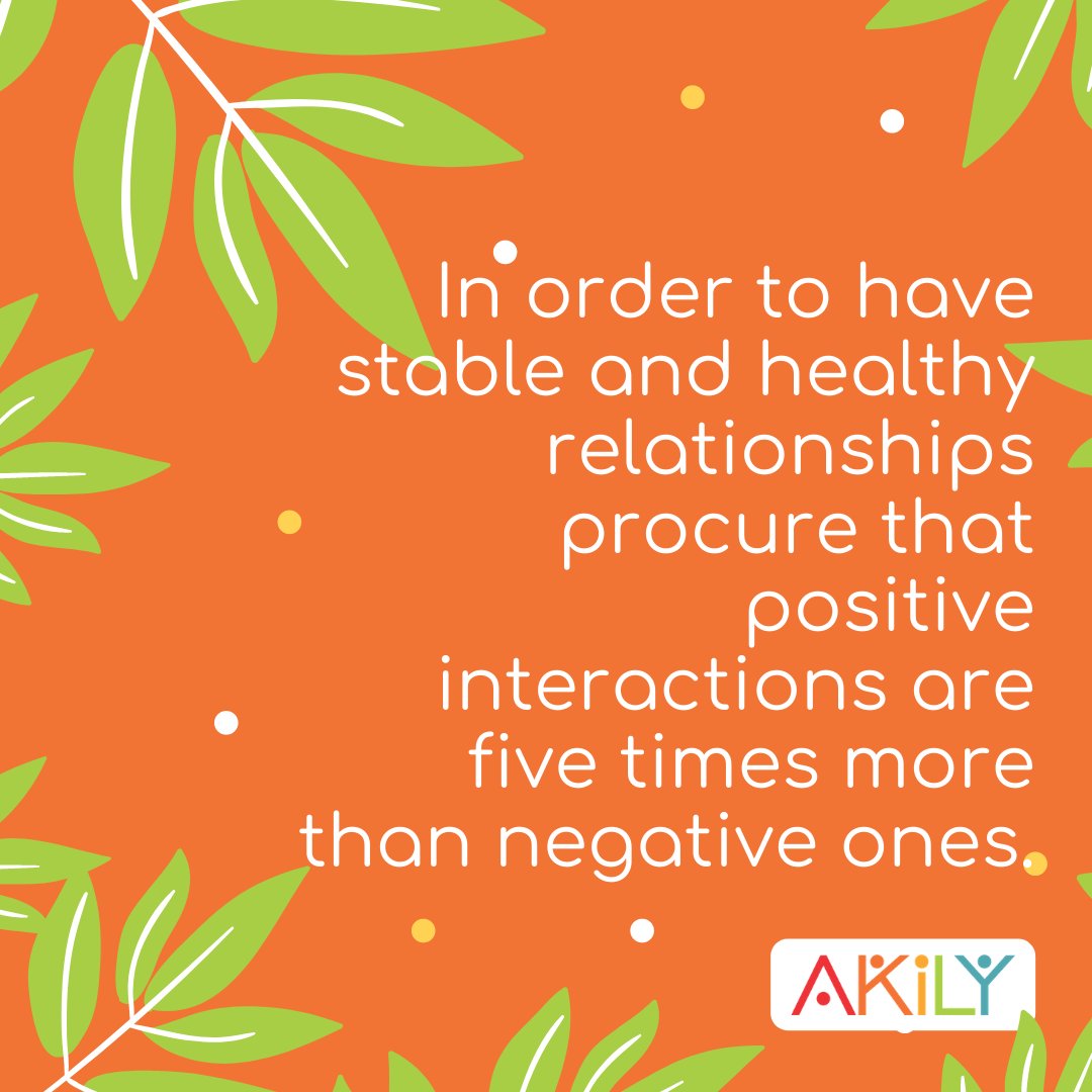 explore_akily's tweet photo. In order to have stable and #healthyrelationships procure that positive interactions are five times more than negative ones.

https://t.co/0q4FztaLLU https://t.co/YurwDBsYLa