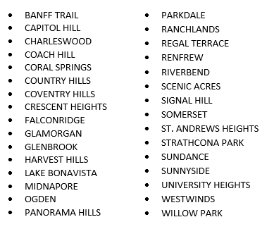 yyctransport's tweet photo. Sweeping continues in these communities this week. Visit https://t.co/81I7ZkuN94 to sign up for e-mail/text alerts and watch for signs in your community. #yycsweep https://t.co/8NrZJ7zESG