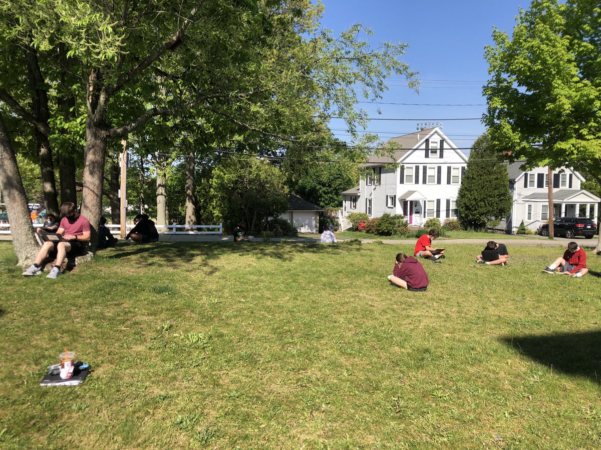 There’s an unwritten law for English teachers that when your class requests to read outside, you read outside #EnglishTeacher #readingcommunity