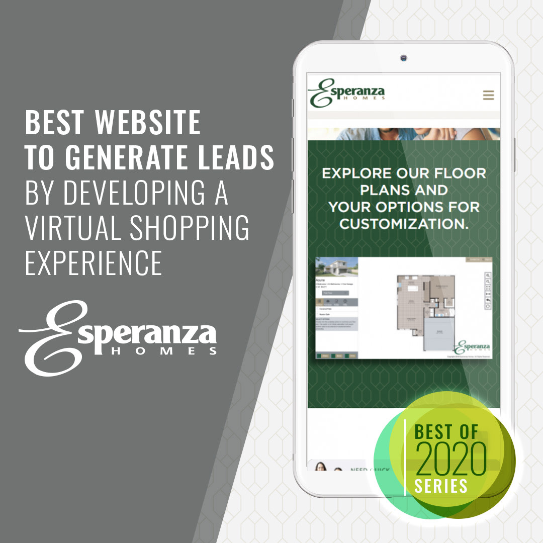 SmartTouchInt's tweet image. It’s finally here! Our #1 spotlight from our #BestOf2020! We are shining a bright light on Esperanza Homes, and their new website that delivers a comprehensive home shopping experience that drove 4,241 new home buyer leads. 

Learn more here:bit.ly/3fnRl7e