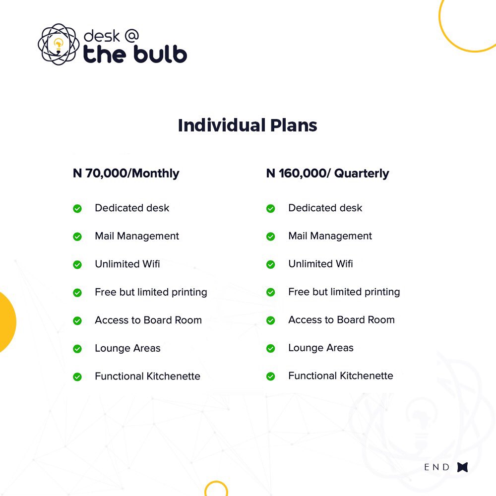 desk_bulb's tweet photo. Our desks cater to various creatives.

Swipe to see our individual and business plans.

To learn more about our co-working spaces click the link in our bio to check out our website.

#TheStockAfricaIsMadeOf https://t.co/oDyS0mPcQB