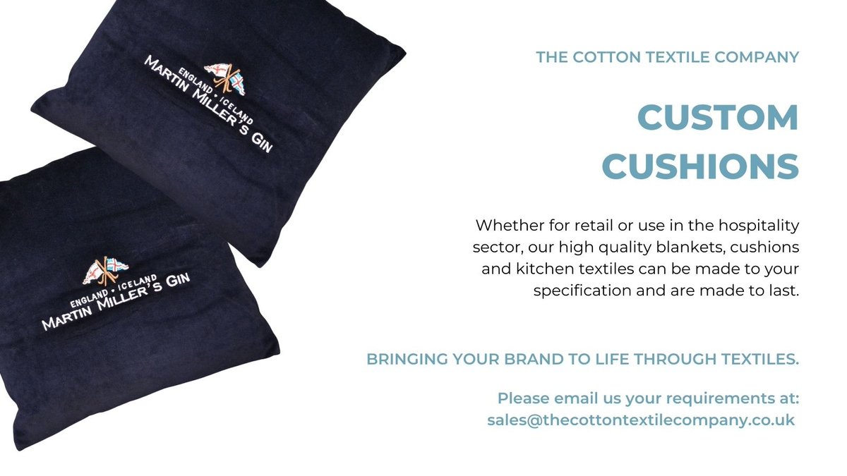 CottonTextileCo's tweet image. Get in touch for a quote: sales@thecottontextilecompany.co.uk 

#customtextiles #cushion #homedesign #promotionalitems #promotionalmerchandise