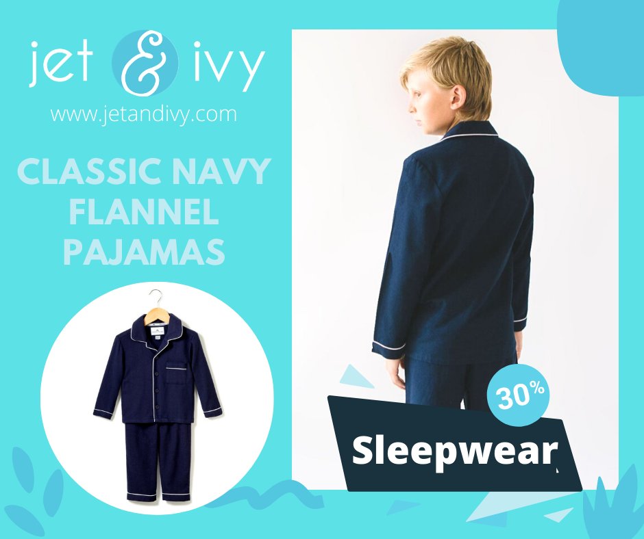 jetandivy's tweet image. 60% Off Classic Navy Flannel Pajamas at Jet and Ivy. Buy Now: zcu.io/9gYb Our flannel has unmatched softness and perfect for year-round comfort. This classic pajama set is accented with white piping and finished with pearl buttons. #flannelpjs #pajamas