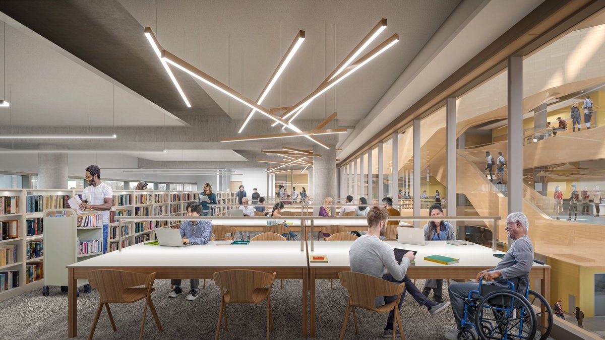 ottawafamtree's tweet image. Final drawings of the new #OttawaPublicLibrary/#LibraryArchivesCanada joint #Genealogy Centre at the heart of the new building, bringing together resources of the OPL #OttawaRoom and #LAC Genealogy Floor ..
Can’t wait to be one of the people in that drawing, researching there!