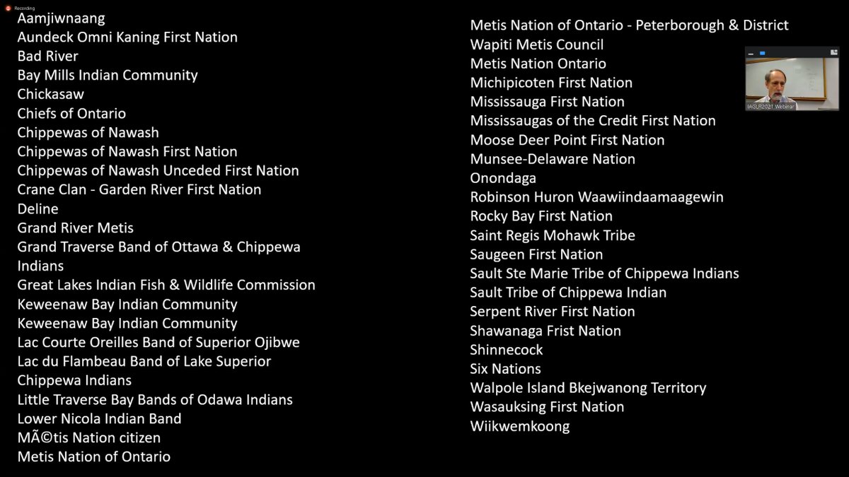 So grateful for the joining of #IndigenousKnowledge and non-indigenous knowledge at #IAGLR21. Opening acknowledgement with conference site chair Noel Urban <a href="/michigantech/">Michigan Tech</a>