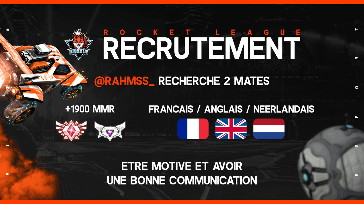 ⚠️ 𝐑𝐄𝐂𝐑𝐔𝐓𝐄𝐌𝐄𝐍𝐓 ⚠️

Enoxia est à la recherche de deux mates pour former le trio de l'enfer avec <a href="/RahMsS_/">RahMsS</a>  🦊

Les conditions de recrutement sont disponibles sur l'affiche ci-dessous ! Pour tout renseignement supplémentaire, nos dm sont ouverts 📩

#EnoxiaRecrute