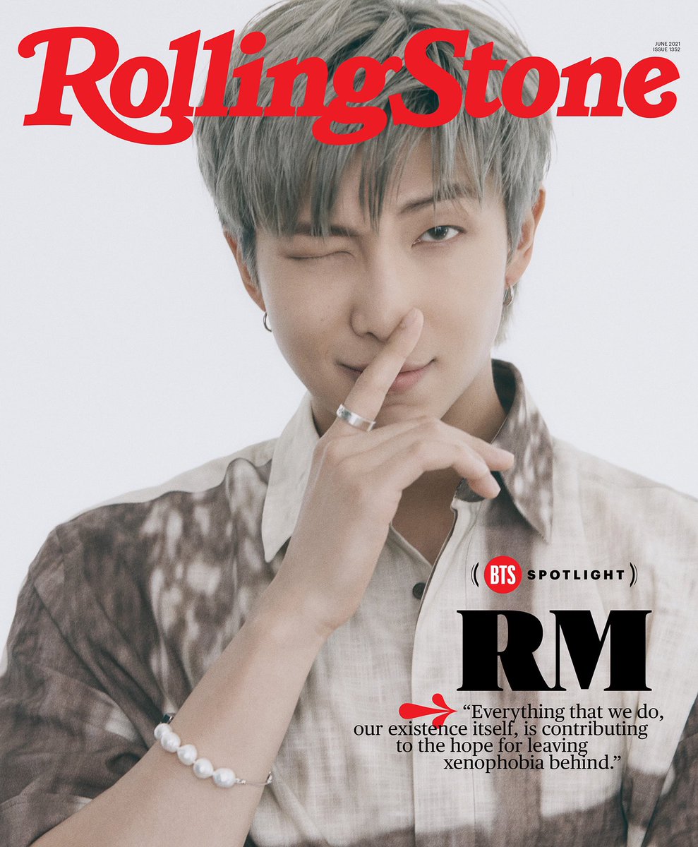 PERFEITO! Namjoon, do #BTS, na sua capa individual para a revista Rolling Stone ❤️