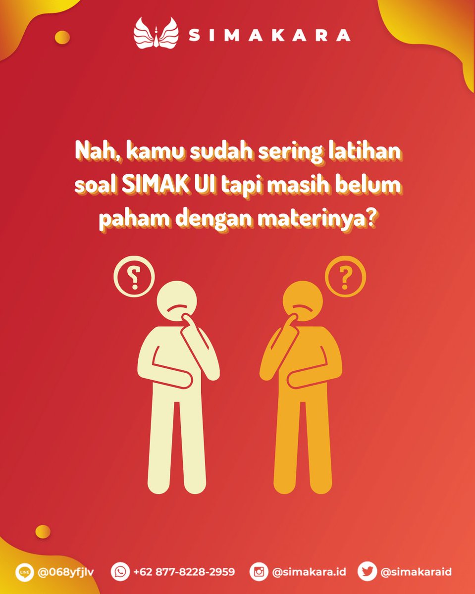 simakaraid's tweet image. KENAPA SIH, HARUS BANGET LATIHAN SOAL?

Halo, pejuang SIMAK UI!.

Kalo belajar cuma baca-baca teori aja, nyangkut ngga ya di otak? Kalo cuma hafal materi bisa ngga ya ngerjain soal nanti? Jawaban dari judul ini ada di slide-slide berikut yaa.

#UniversitasIndonesia
#SIMAKUI2021