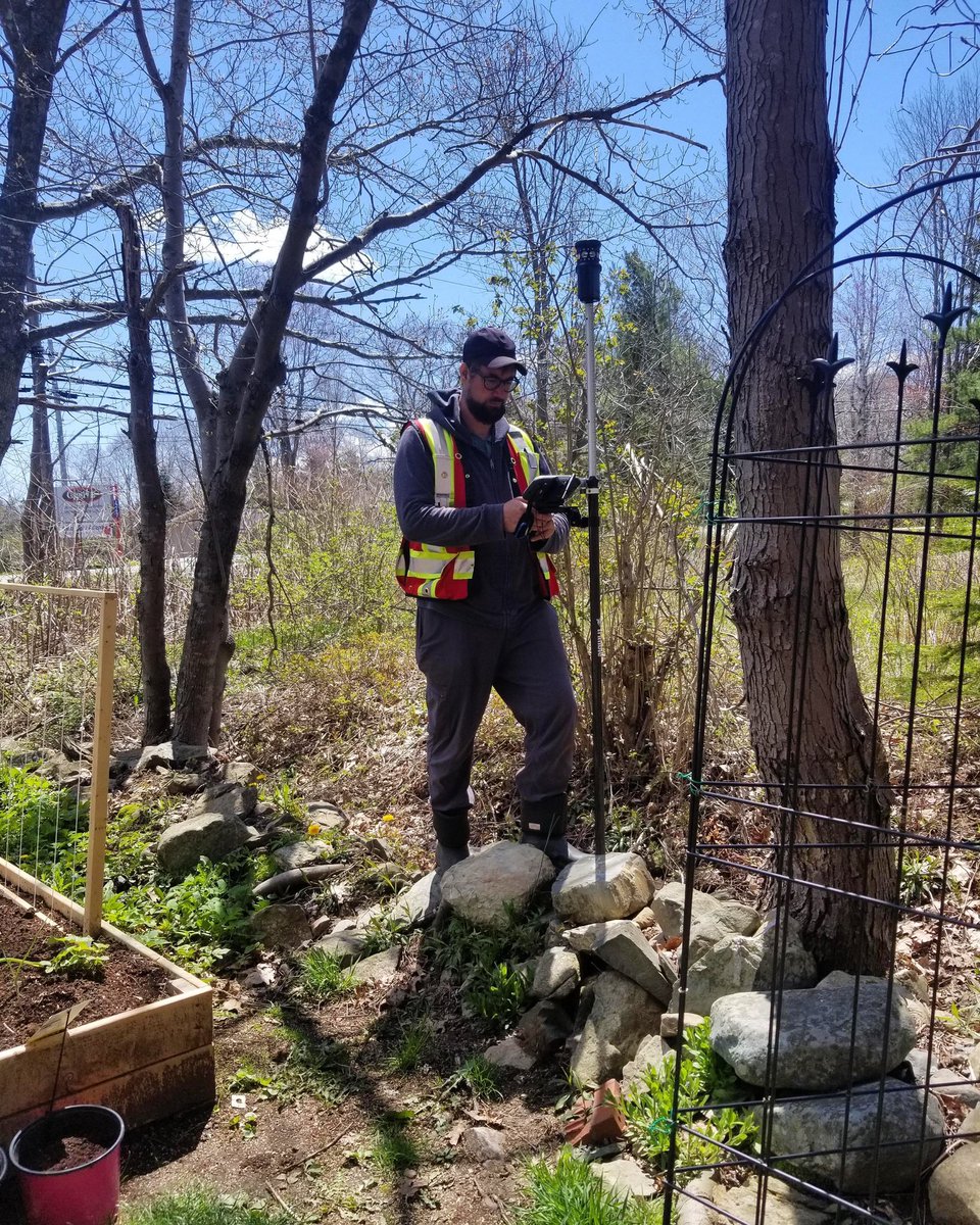 DesignPointEng's tweet image. We don’t want to jinx it...but did summer come early? Our survey crews are out and about in the sunshine this week ☀️ Here is one of our newest surveyors, Abe!