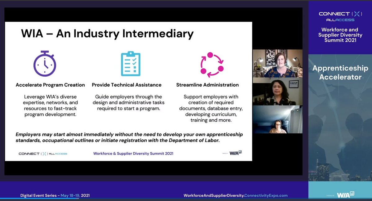 letilatino's tweet photo. TUNE NOW: @WIAorg #Workforce and #Diversity Summit with a first great session on #apprenticeship Accelerator to clear up any questions you might have about #TIRAP. #wireless #apprentice #apprenticeships #onecoolworkforce https://t.co/9vz3rigBe5