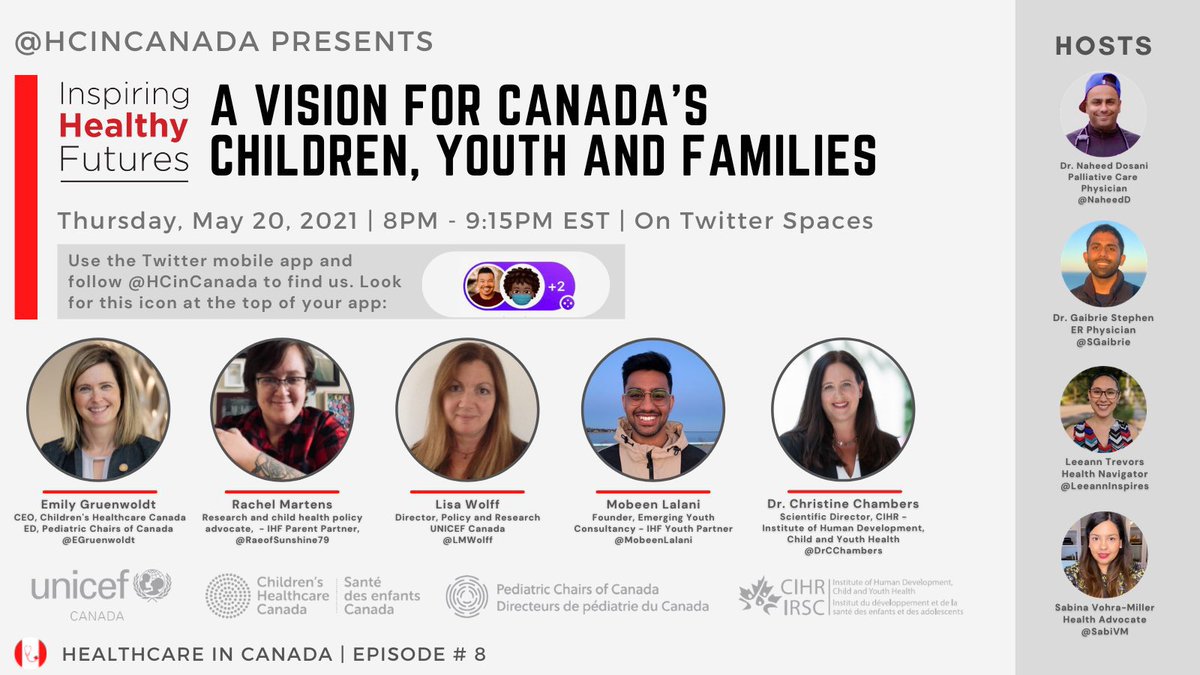 Super 😊 + 🙏🏾 to be a part of this convo. The #IHF initiative will support our recovery & I’m here for it.

Join me + the #WeCANforKids team this Thursday with @HCinCanada as we share lived experience, challenge norms, & share the vision towards an equitable recovery. #HCinCanada