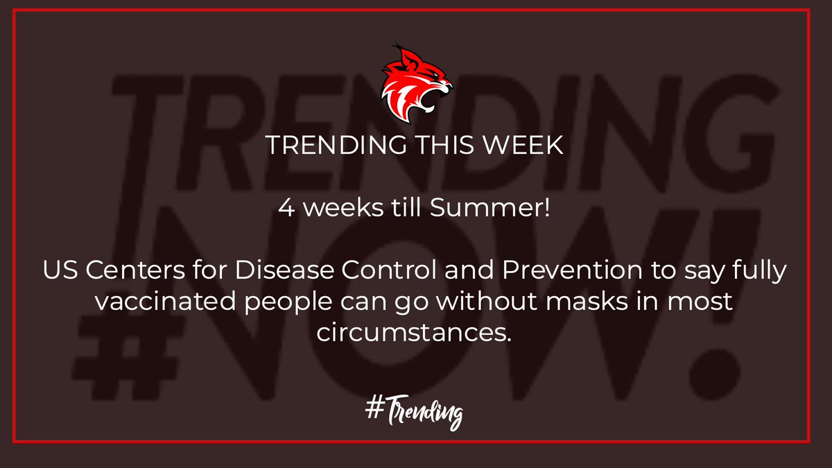 Here’s what’s trending this week Wildcats! 🐾 #trending #COVID19 #NoMasks #Summer2021 <a href="/HPRwildcats/">High Point Regional High School</a> <a href="/hprhs_emilys/">Emily Shauger</a>