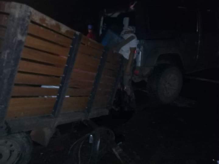 La camioneta estaba enganchada a un trailer 