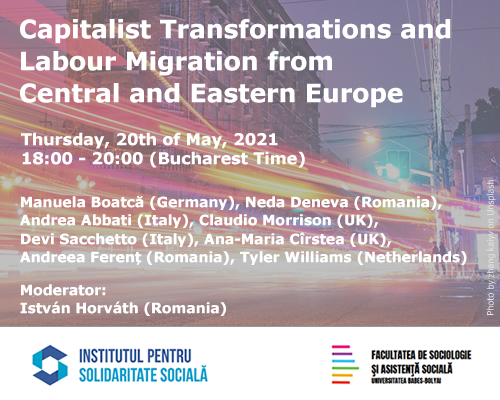 This promises to be an intense &amp; tightly-packed panel on capitalist transformations &amp; labor migration from #CEE. Hopefully also with intense discussions afterwards, so do join us on Thursday, 6-8pm Bucharest time. Don't forget to register beforehand: solidaritate-sociala.ro/registration/