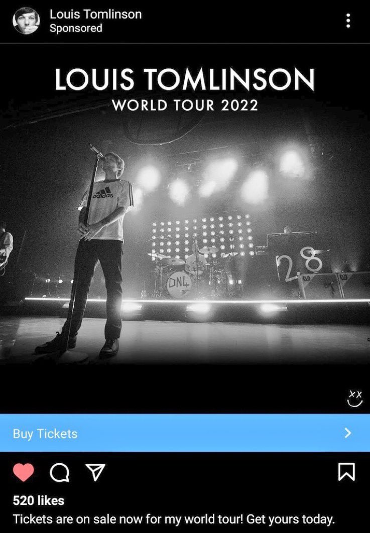 📲| A sponsored advertisement for Louis’ 2022 world tour has appeared on Instagram!