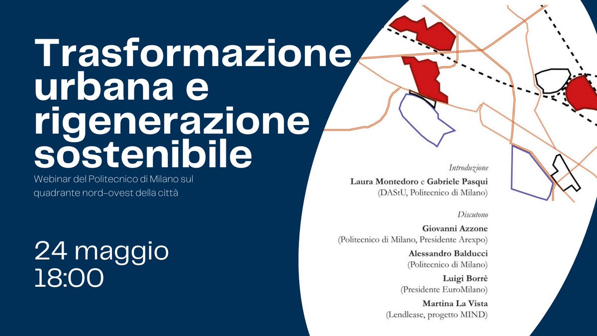 24.05 ore 18: webinar @polimi sul quadrante nord-ovest di #Milano con @giovanniazzone @DastuPolimi @LendleaseGroup @arexpo_milano @luigiborre..
linkedin.com/feed/update/ur…