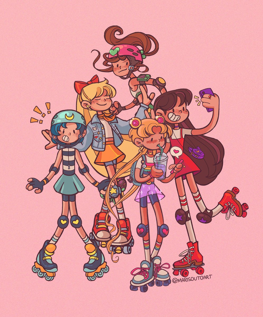 marisoutoart's tweet photo. ✨🛼 sailor girls on a rollerskating date 🛼✨ https://t.co/EcNMoSgpoV