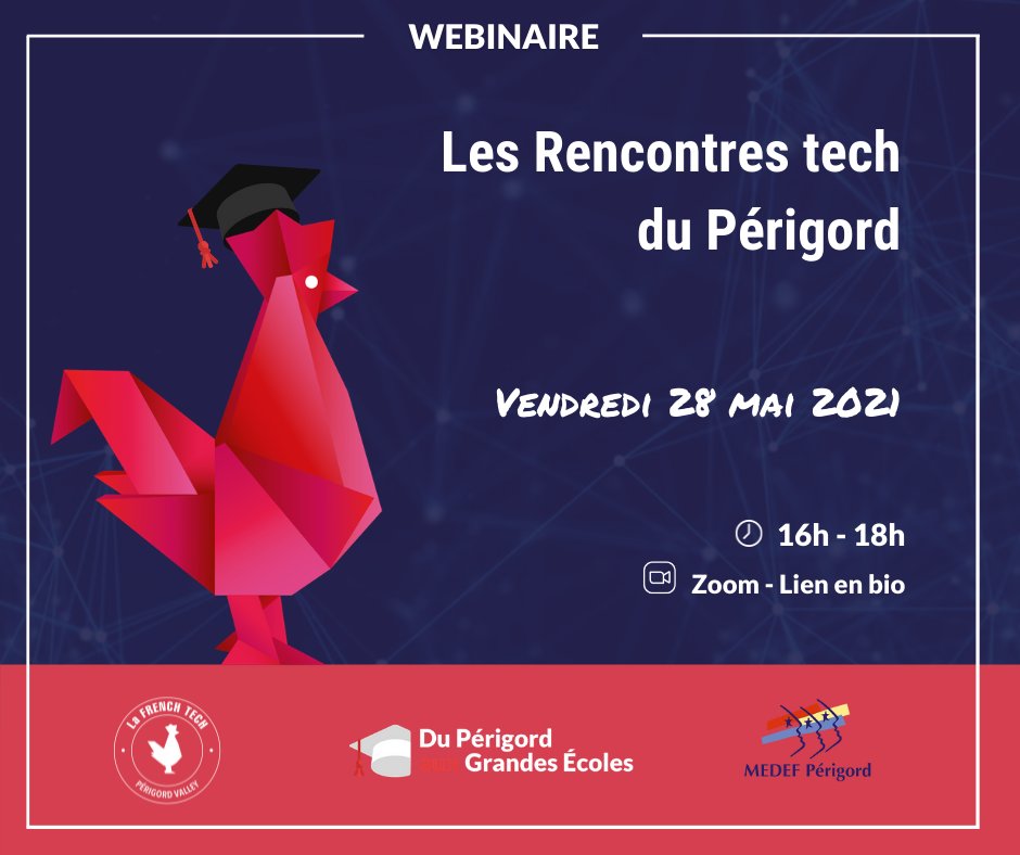 FrenchTech24's tweet photo. La #FTPV, @DPGE24 et @medefperigord organisent un webinaire autour de l'entreprenariat et des entreprises Tech du Périgord. 

✍️  Inscription ici : https://t.co/ltbqUZw6QQ https://t.co/i12cwd6JqO