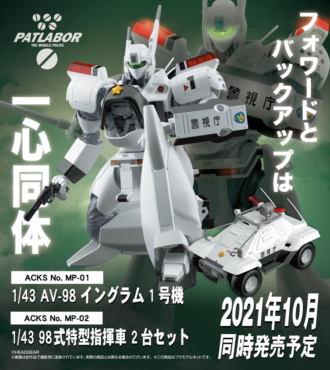 あ*き様 パトレイバー　ゲームエディション　抽選プレゼント　ラジコン指揮車 機動警察パトレイバー』の1/43スケールプラモデルセットを