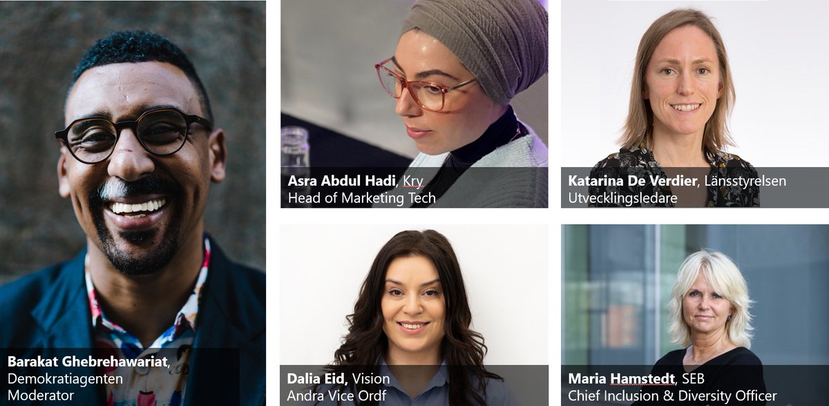 Välkommen till Microsoft Sveriges panelsamtal den 9 juni kl. 12.00 där vi samtalar om etnisk mångfald och inkludering på arbetsplatsen, med representanter från den privata och offentliga sektorn. 👉 msft.it/6010VaG6y
  
#Diversity #Inclusion #NyaMöjligheter <a href="/barakat_g/">Barakat Ghebrehawariat</a>