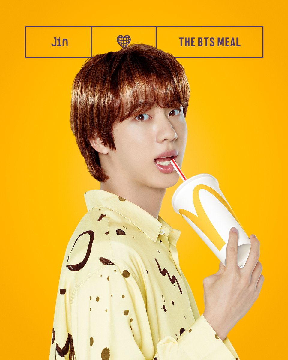 RT @McDonalds: BTS x McD: Jin checking in, still handsome https://t.co/Dn3B4VCIdn