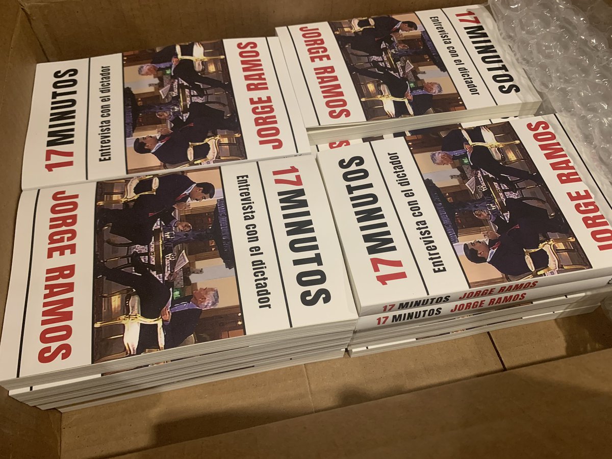 JORGE RAMOS on Twitter: "¡Miren lo que me acaba de llegar! Las primeras  copias de mi nuevo libro: 17 Minutos, Entrevista Con El Dictador. Sale a la  venta el 25 de mayo