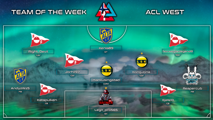 TOTW S6W4

Congratulations to the players and the teams involved!

<a href="/FFK_Esport/">FFK Esport</a> <a href="/AltaIF_eSport/">Alta IF eSport</a> <a href="/LSKEsport/">LSK e-sport</a> <a href="/RagnarokEsport4/">Ragnarok Esport</a> <a href="/BaitmenE/">Baitmen eSports</a>