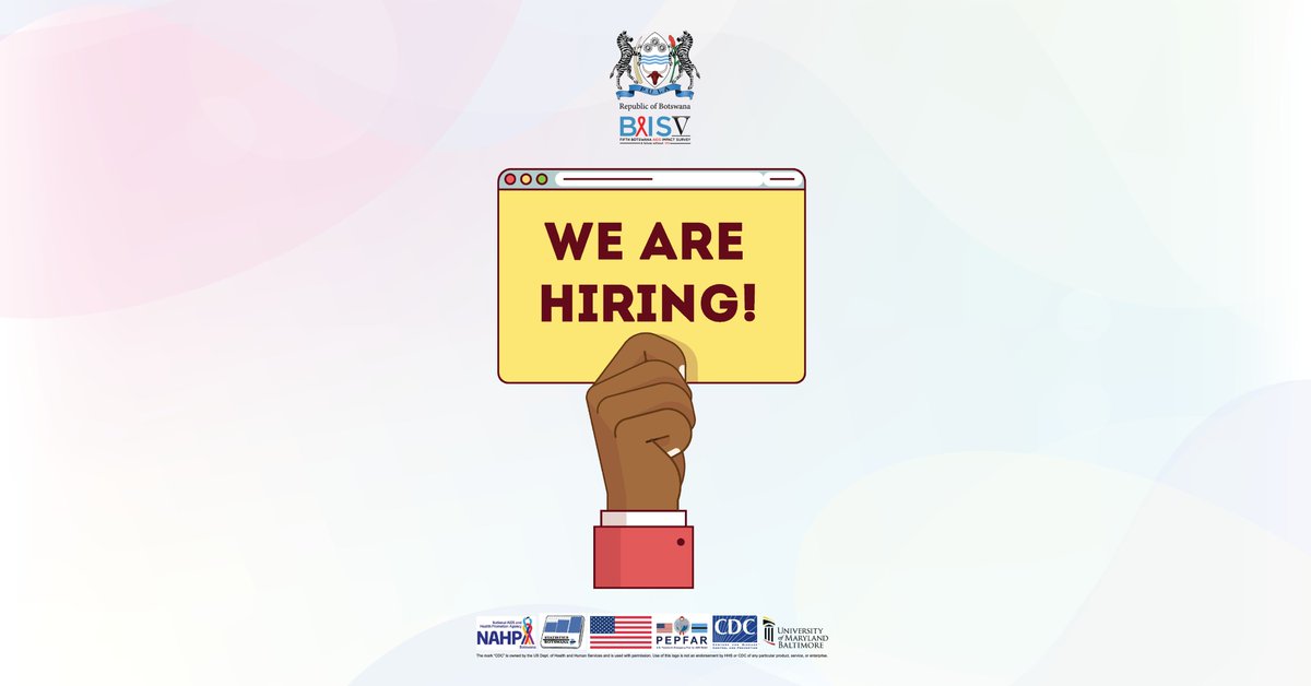 2020BaisV's tweet photo. WE ARE HIRING!: Satellite Laboratory Logistician (Short-Term) For more information and to apply for this job, visit: https://t.co/NJtJT1kNQH #Botswana  
@Ciheb_UMB @CDCgov @OfficialBummhi @statsbots https://t.co/RH9SCJFDft