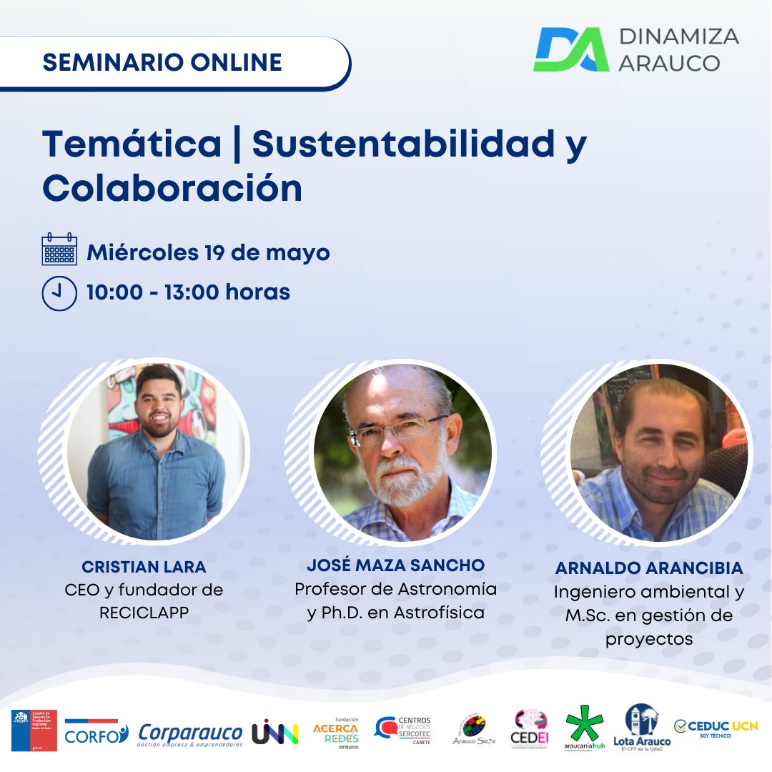 ¡El evento que estabas esperando para impulsar tu negocio! Seminario Online "Impulso Emprendedor y Colaborativo del Territorio Arauco"  ¿Cuándo? Este martes 18 y miércoles 19 desde las 10:00 horas. Regístrate aquí! : cutt.ly/tbGRVaj