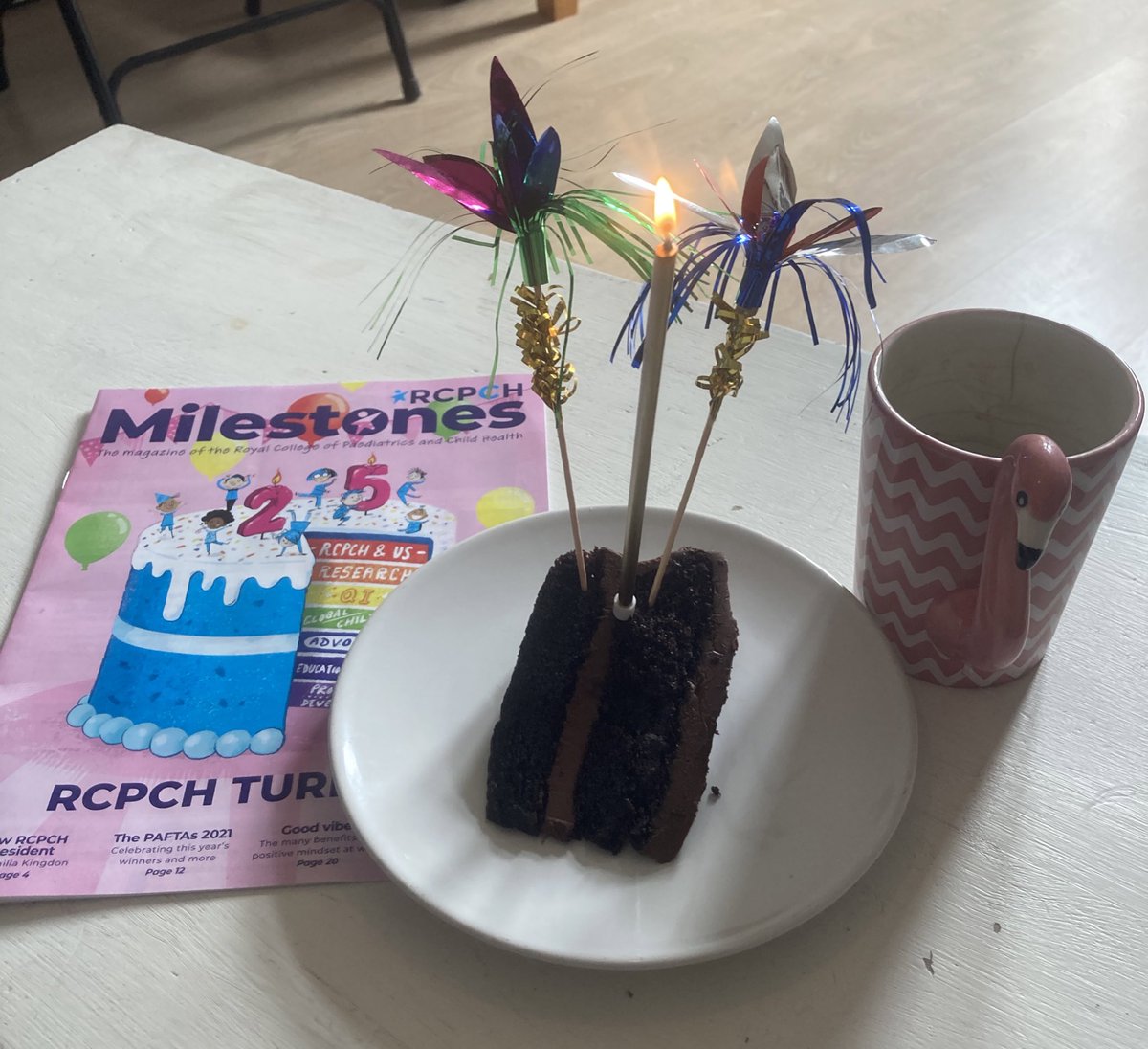 @RCPCHtweets @DrKidneyAsh Happy 25th Birthday to you! 🎉Celebrating with chocolate fudge cake & #RCPCHMilestones !
#HaveYourCakeandReadIt