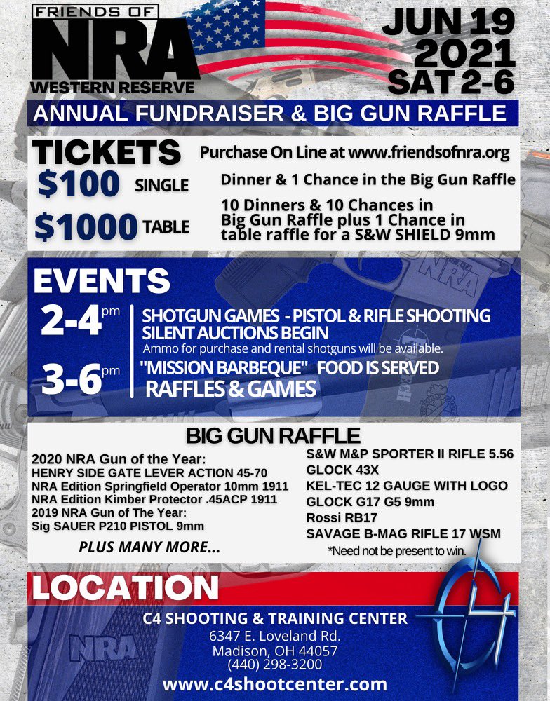 c4_center's tweet photo. Help us support local clubs and local youth firearm sports! We are working with our local Friends of the NRA charity, stop out to purchase your tickets today or visit our website https://t.co/omrTFwNfQG