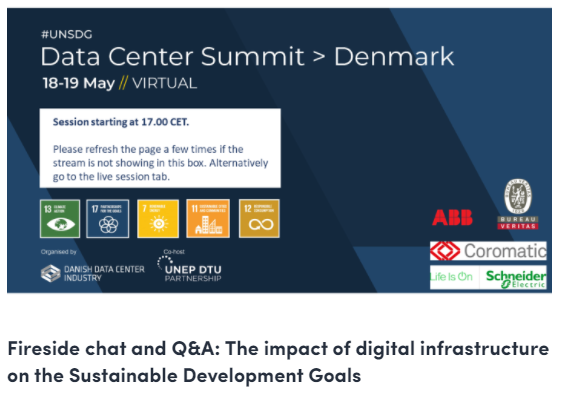 Join us at the #DataCentre Summit Denmark for a fireside chat and Q&amp;A on #datacentersustainability and the impact of #digital infrastructure on the #SDGs 

We begin in half an hour!

bit.ly/2S5qCo8