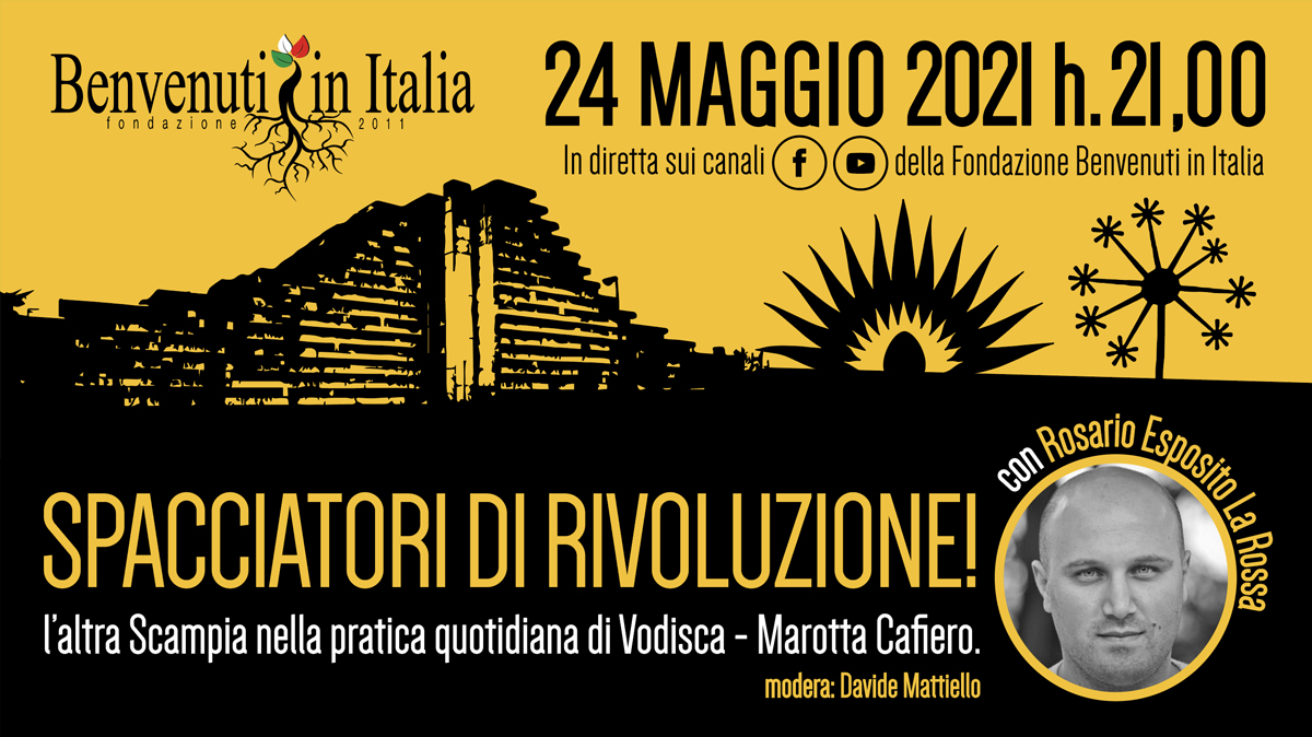 Vi raccontiamo “L’altra #Scampia”, quella non semplice trovare nei giornali e telegiornali, ma che quotidianamente si rimbocca le maniche per costruire una società migliore. Lunedì 24 maggio con Rosario Esposito La Rossa su Facebook e Youtube. @MarottaeCafiero #Napoli