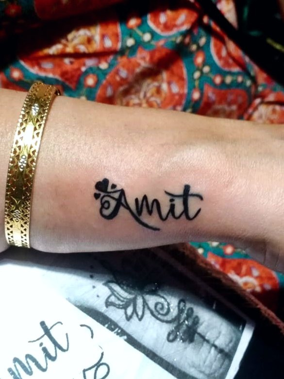 Amit #Name #Tattoo Amit Name Tattoos #Call #Whatsapp #09899473688 | Name  tattoo on hand, Name tattoo designs, Name tattoo