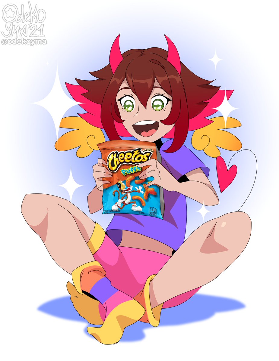 Hey, it's Torah, my OC, she likes cheetos.

Have some of her 