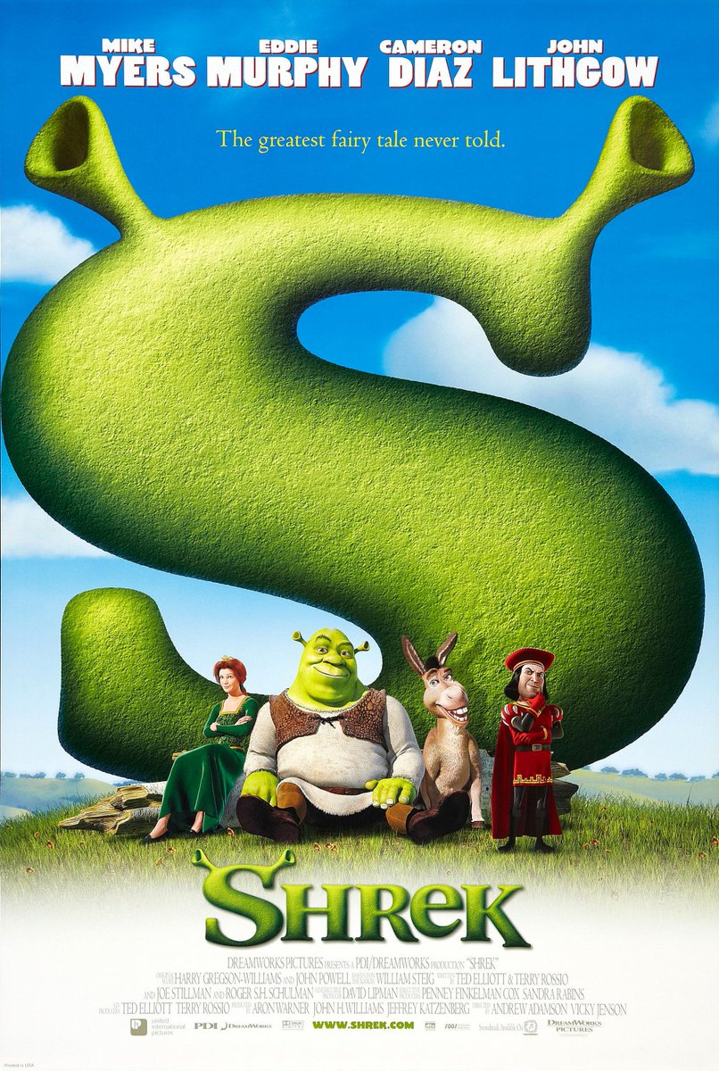 #OTD 2001 #Shrek Voices of Mike Myers, Eddie Murphy, Cameron Diaz, John Lithgow Directed by Andrew Adamson, Vicky Jenson #animated #comedy #adventure #fantasy https://t.co/XKctJHQ8iM https://t.co/9s16cYgwVy