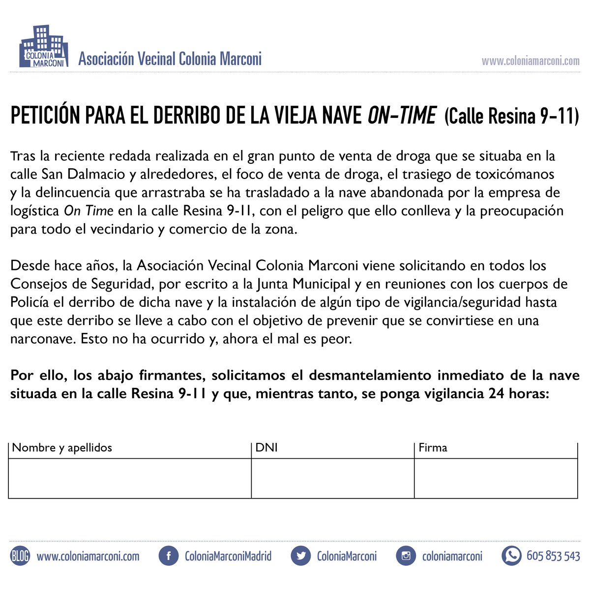 ColoniaMarconi's tweet photo. Esta tarde, a partir de las 19:00 horas, estaremos en las pistas deportivas de patinaje recogiendo firmas, informando de las actuaciones que vamos a llevar a cabo y escuchando vuestras propuestas para devolver la seguridad a nuestras calles. 👍🏻 https://t.co/ZpXqzg2dH1