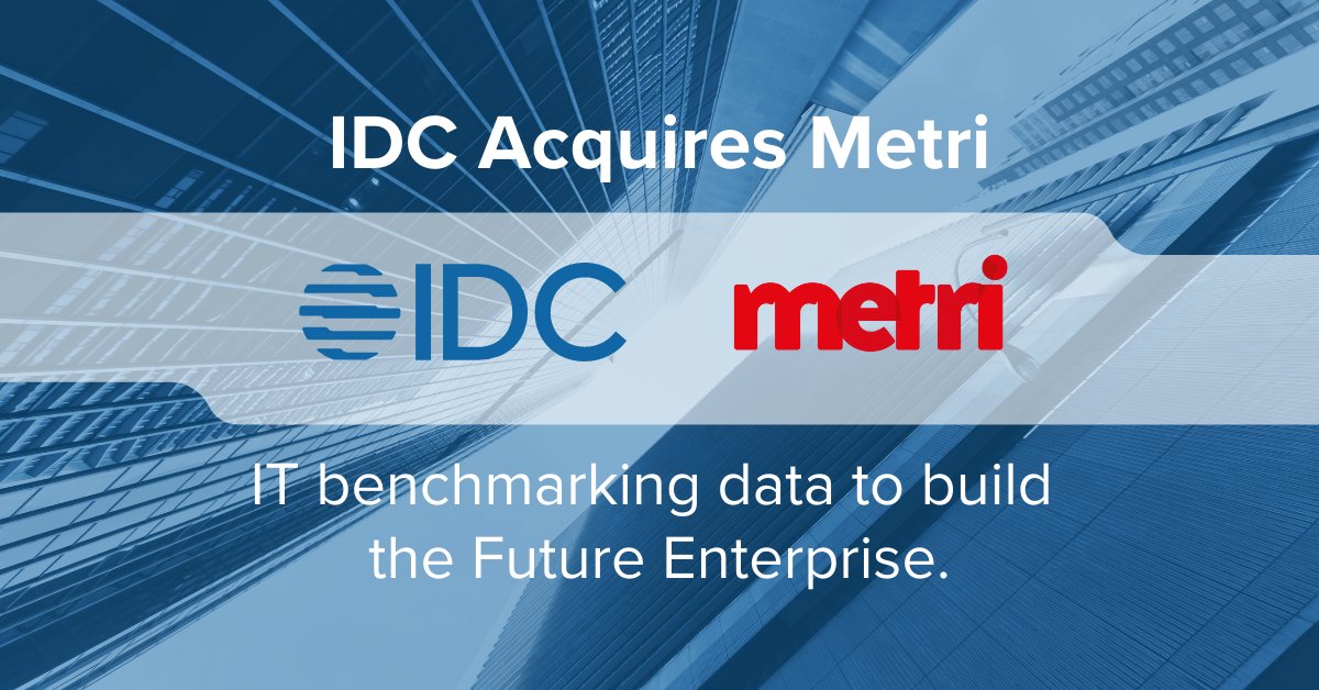 meredithwhalen's tweet image. We are proud to welcome Metri, the leading provider of IT benchmarking, sourcing, and performance measurement to the IDC family #idcresearch #cios #itexecutive