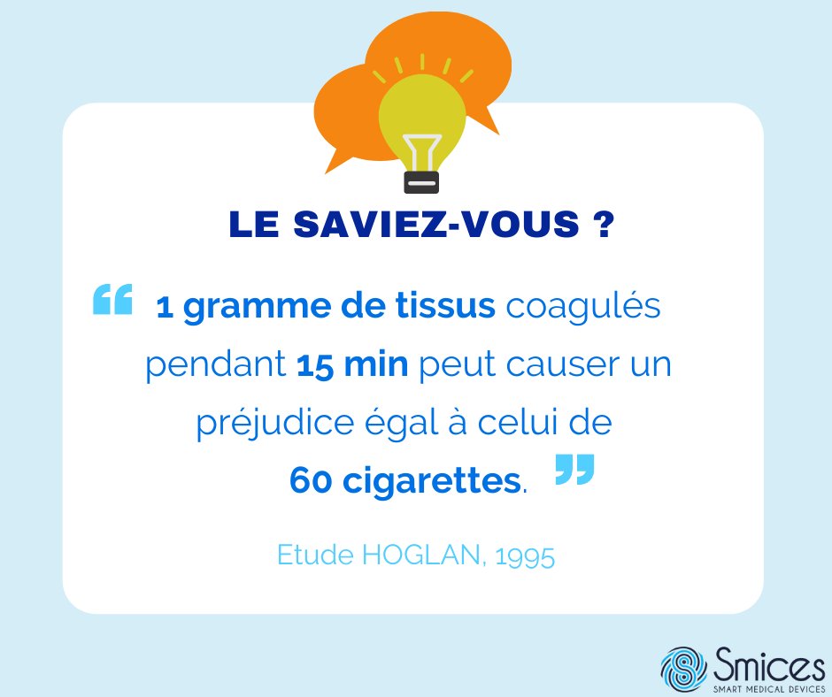 #LeSaviezVous🔎 1g de tissus coagulés pendant 15 min peut causer un préjudice égal à celui de 60🚬
Mais les personnels de bloc opératoire‍ inhalent malgré eux ces #fumées nocives pour leur #santé😷

En savoir plus sur leurs #dangers, lisez notre article👇
cutt.ly/ovCnUeZ