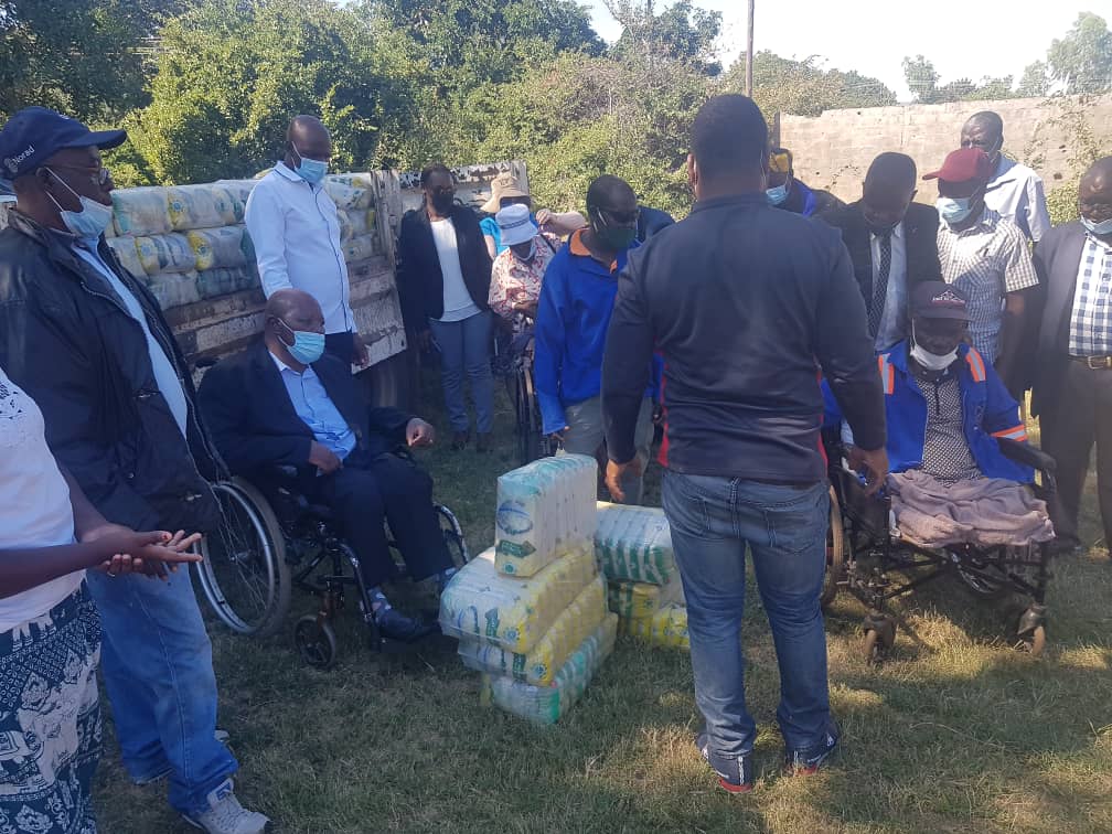 As part of support to PLWDs, the Advisor to H.E ED Mnangagwa on disability issues also distributed food parcels to PLWDs in Chinotimba Victoria Falls. #disabilityinclusion #Disability