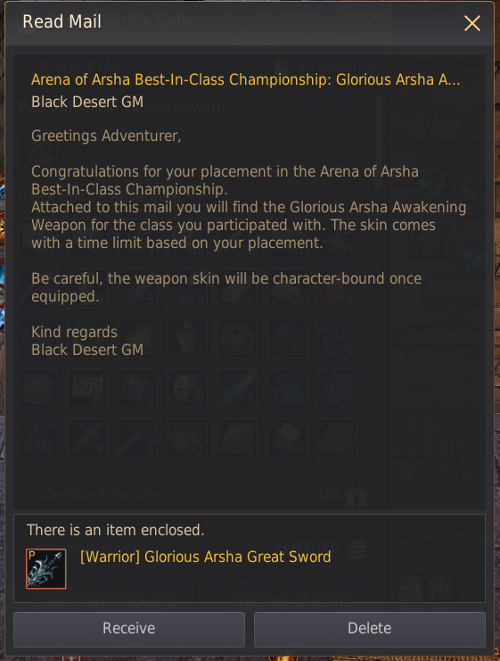 BPrimeGaming's tweet photo. Dreams really do come true!
Rerolled Warrior from Witch over 2 years ago, partially because of this one item, and a dream of one day earning it. Cant wait to finally equip it on tomorrows stream!

Thanks for the awesome journey all these years @NewsBlackDesert 
#BlackDesert https://t.co/DIeEgPQjgX