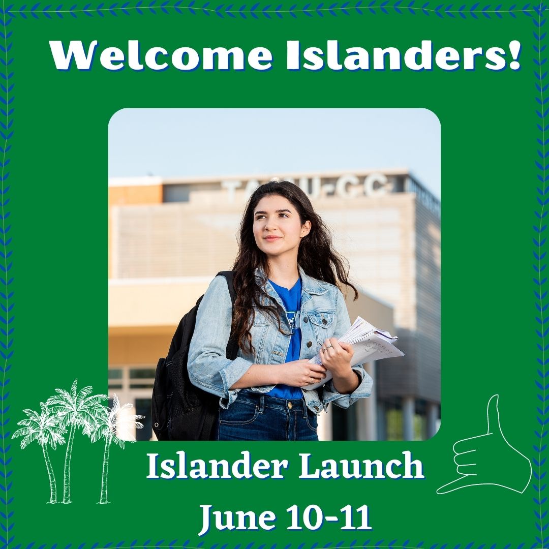 SEAStamucc's tweet photo. Welcome #TAMUCC25 to @IslanderLaunch Day! 🌴 We are so excited to meet you as you get to know your new home here at the 💚  Island University 💙 !  #islanderlaunch #tamucc https://t.co/H8lr575mSW