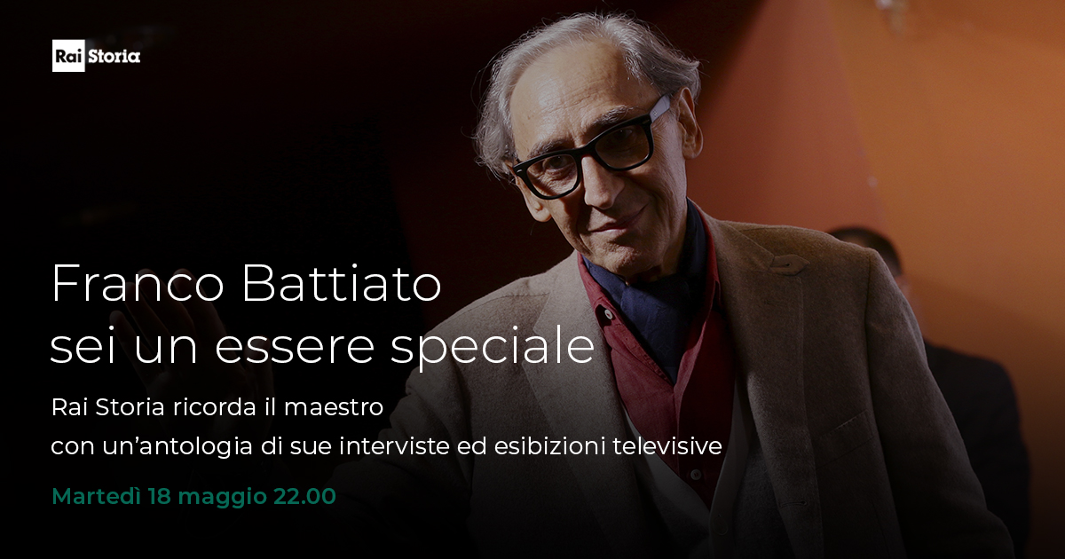 A #RaiStoria il ricordo del maestro Franco #Battiato, scomparso il #18maggio 2021 a 76 anni, con un’antologia di sue interviste ed esibizioni televisive. 

"Franco Battiato sei un essere speciale" stasera alle 22.00.