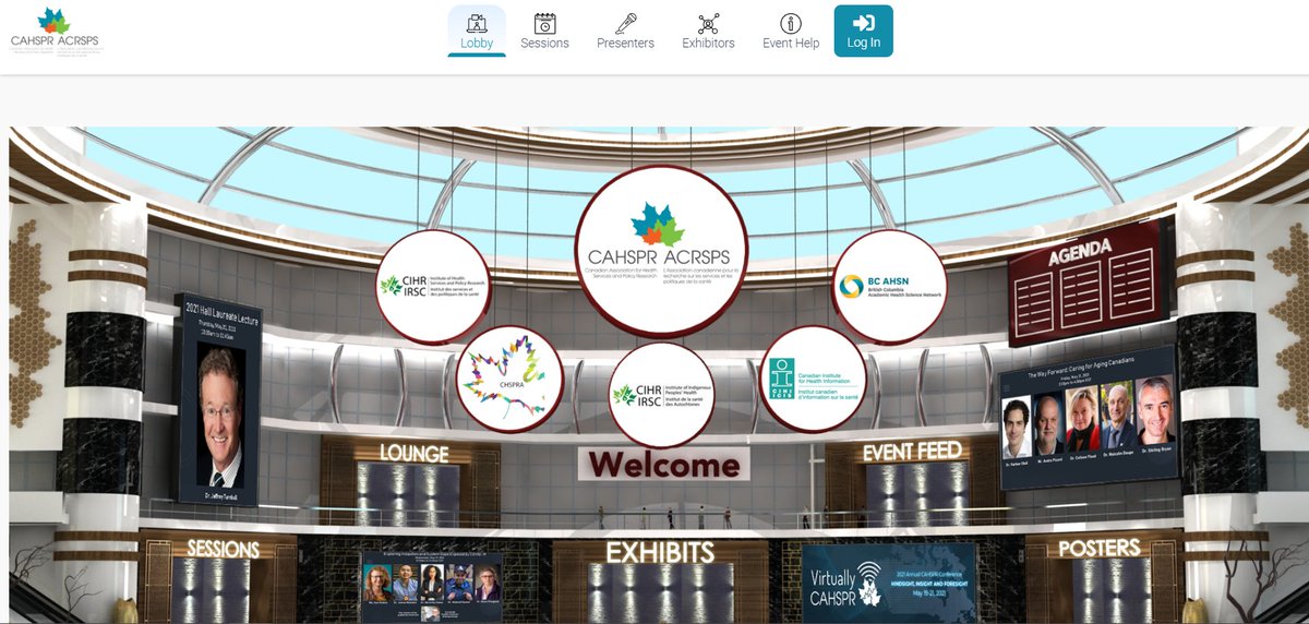 Check out the #VCAHSPR21 conference site; the lobby where you can see all that is going on in meeting rooms, the lounge where you can meet colleagues, sponsors &amp; our amazing mentors. Get any help you need during the conference in the lobby - bring on Virtually CAHSPR 2021!