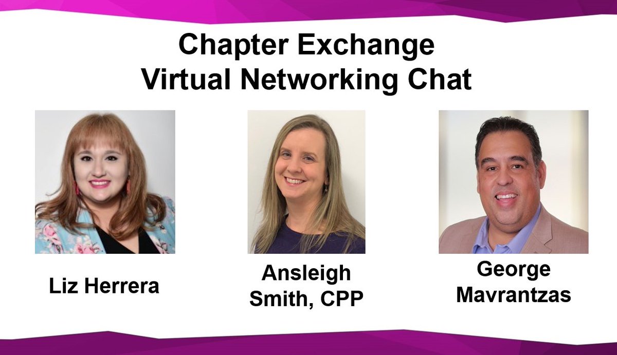 PAYOChapters's tweet photo. Chapter leaders and members will be able to chat with each other during the Virtual Networking Chat at Chapter Exchange. Join Liz Herrera, George Mavrantzas, &amp; Ansleigh Smith to share thoughts, ideas, &amp; experiences on chapter leadership. #PayCon #APAChapters https://t.co/mbLWkz0VrE