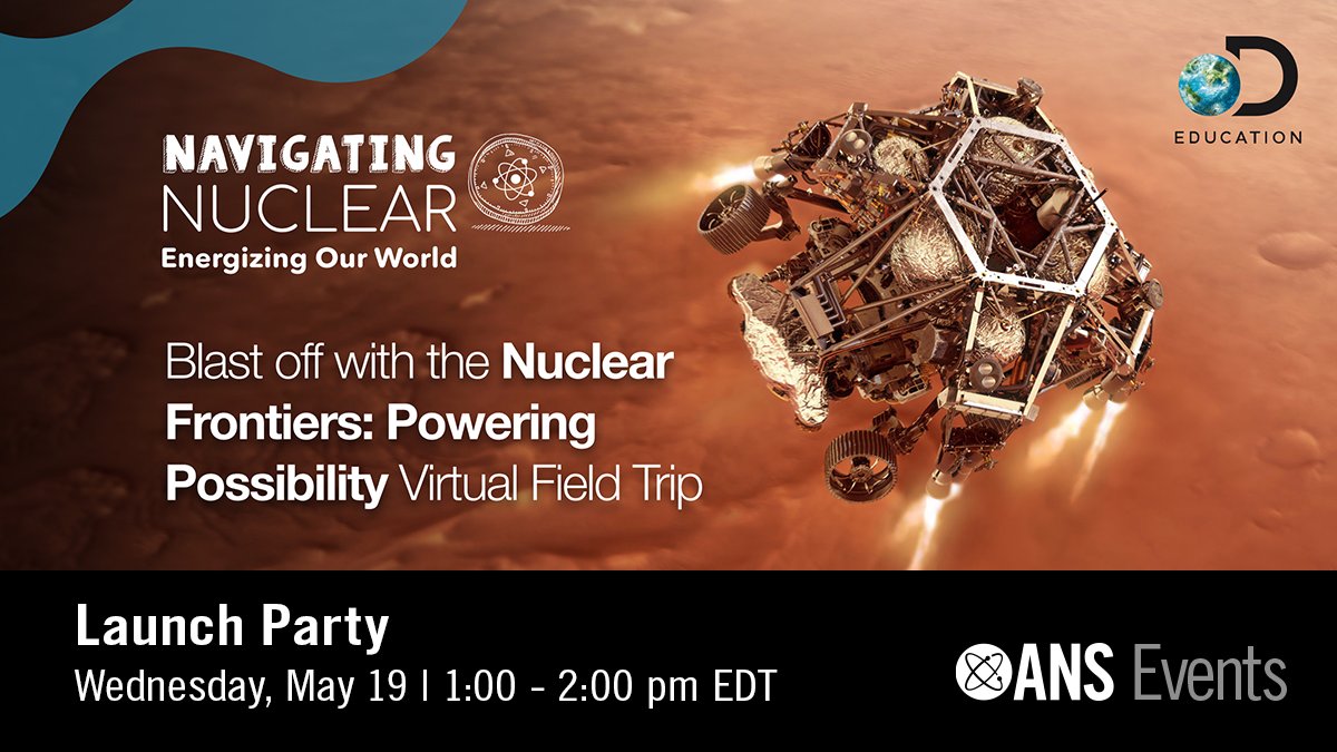 ANS_org's tweet photo. Join NASA Hall of Fame astronaut &amp; @AdAstraRocket CEO Franklin Chang-Diaz and others Wednesday, May 19 to celebrate our newest virtual field trip and learn how ANS is reaching more than 1.5 million K-12 students through #NavigatingNuclear. Register at https://t.co/d9vXulhveT https://t.co/7h6VzFhor0