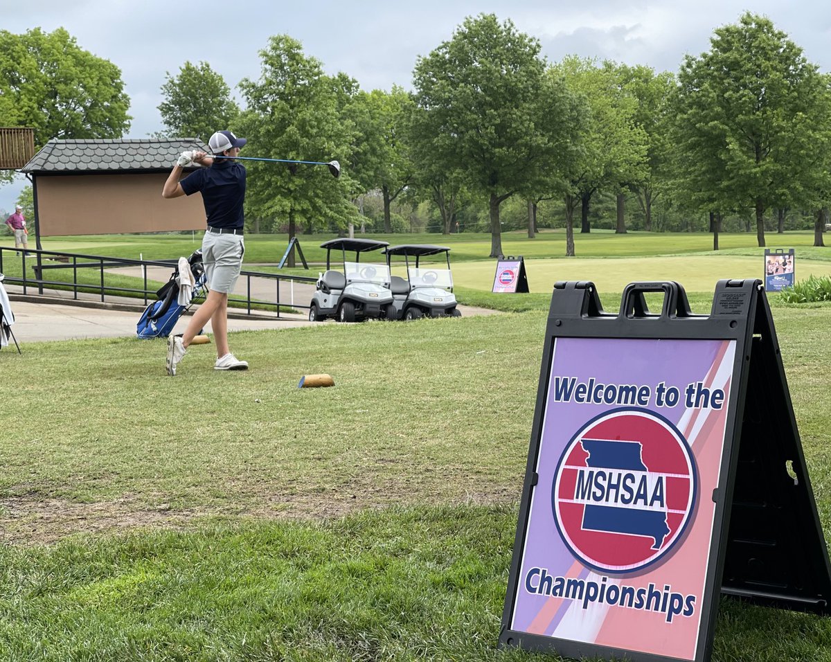 Andrew Wheatley tees off his second 9 on day 2 of the state tournament after finishing his first 9 (+2)...2 over par. ⛳️ ⁦<a href="/KQ2SPORTS/">KQ2Sports</a>⁩ ⁦<a href="/SJNPSports/">News-Press NOW Sports</a>⁩ ⁦<a href="/chrisRroush/">Chris Roush</a>⁩ ⁦<a href="/DCLau5/">David Lau</a>⁩ ⁦<a href="/CHS_Indians/">St. Joe Central HS</a>⁩