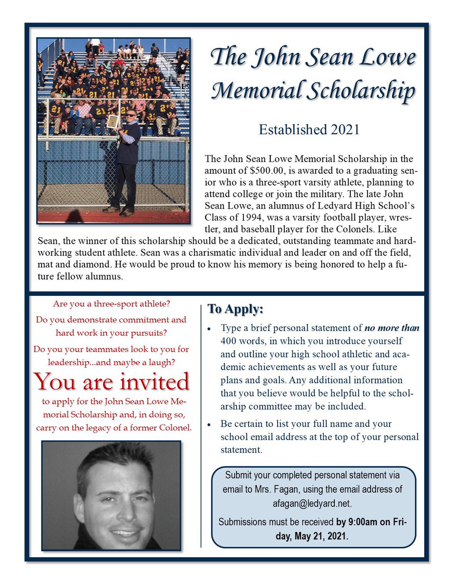 amofagan's tweet photo. Seniors! Today is such a great day to work on scholarship applications! These two are due Friday. Do you qualify? Easy application! 💙💰📝 https://t.co/RD0hLHzk2P